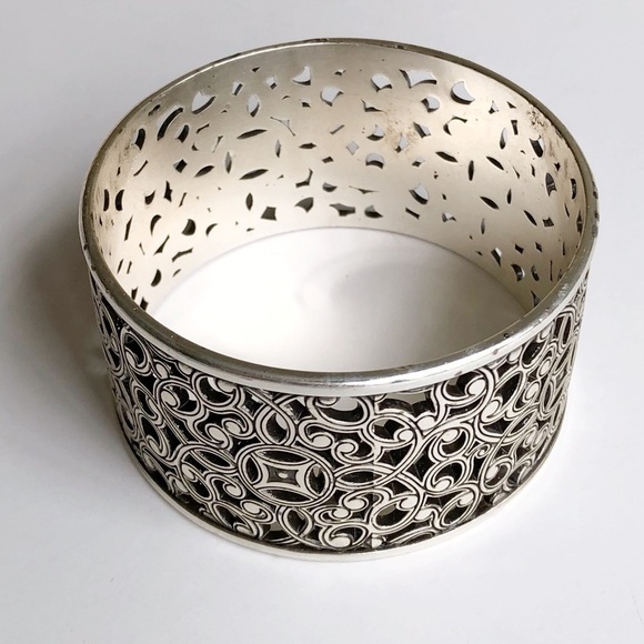 Brighton Retired Ornate Cut Out Wide Cuff Bracelet - Picture 4 of 9